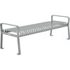 Global Industrial 72L Outdoor Steel Slat Park Bench without Back, Gray 262113GY